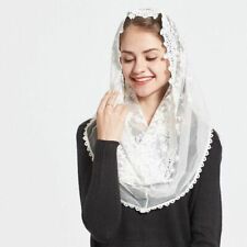 scarf Laces Infinity Ivory Wedding brides Soft Chapel Veil Mantilla hijab muslim