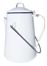 White Enamel Metal Coffee Pot