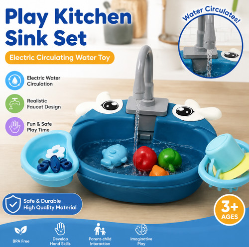 Kitchen sink toys with - with, running