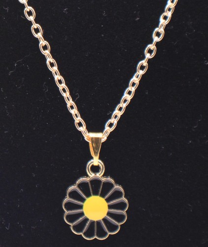 Gold plated enamel - enamel, flower