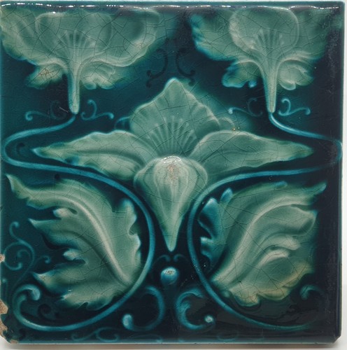 Art nouveau fireplace tile - art,