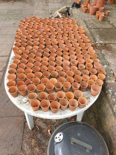 Vintage clay terracota pots - vintage,