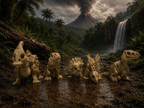 Dinosaur skeleton figures–