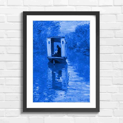 Impressionist barge boat - boat, on