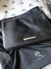 Alexander McQueen Clutch Bag Handbag Black Stunning Soft Leather, Genuine.