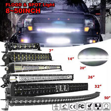 7 14 20 26 32 50" Slim LED Light Bar Spot Flood Combo Driving Truck SUV Offroad