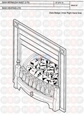 BAXI BERMUDA 2 BBU GAS FIRE FRONT - ALL SPARE PARTS AVAILABLE - NEW OLD STOCK