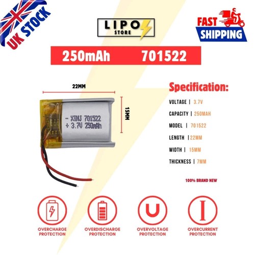 701522 250mah lipo - ⚡,