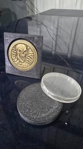 Skull coin brass 40mm - coin,