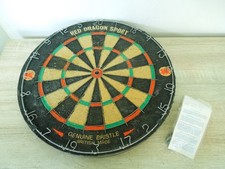 VINTAGE 1985 RED DRAGON SPORT CLASSIC GENUINE BRISTLE FULL SIZE DART BOARD 5KG