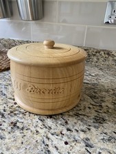 Vintage Wooden Biscuit Barrel