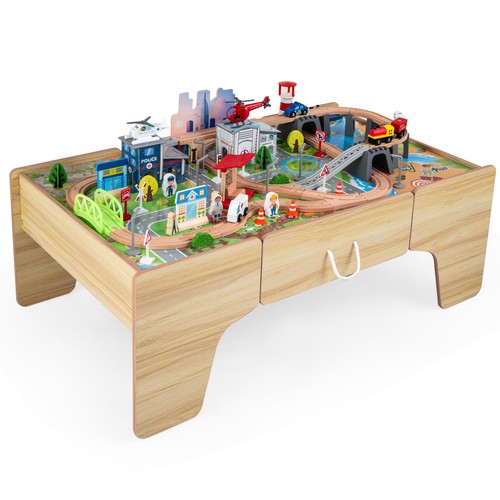 110 piece wooden - 110-piece, table