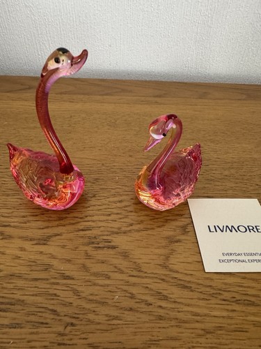 Set two glass - glass, swans
