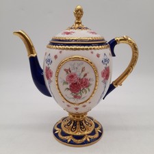 House of Faberge The Faberge Egg Imperial Teapot Cobalt Blue 22kt Gold (#H1/05)