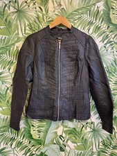 Wallis black zip up faux