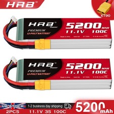 2pcs 11.1V 3S 5200mAh LiPo Battery XT90 for RC Car Truck Racing Drone Boat UAV