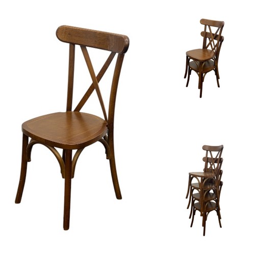 Wooden cross back chair - wooden,