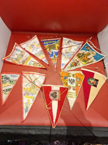 Joblot vintage travel pennants - vintage,