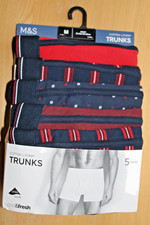 Mens Marks and Spencer cool and fresh range cotton Trunks Medium 33-35
