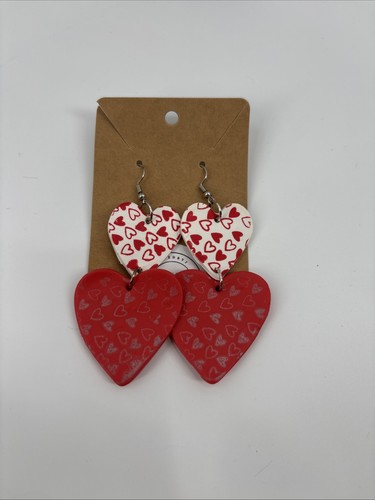 Handmade heart dangle earrings
