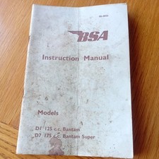 BSA BANTAM INSTRUCTION MANUAL