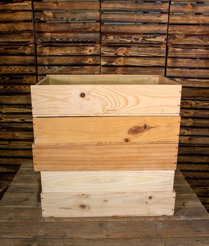 Wooden box crate - , shallow