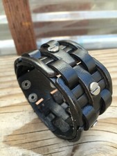 Rock Punk Mens Braided Studded