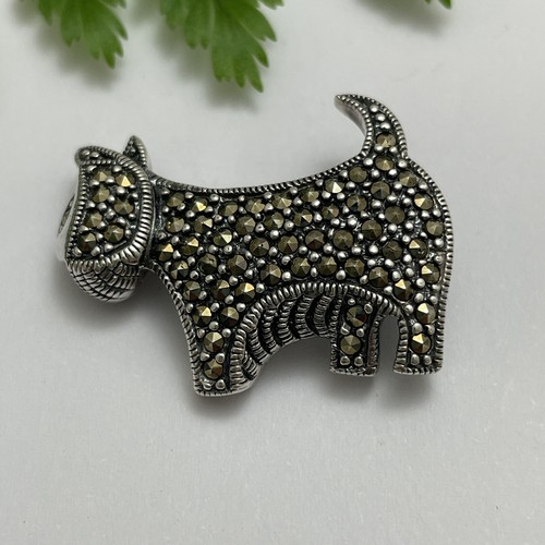Sterling silver marcasite - silver,