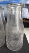 4x Vintage Dairy Milk By Heritage Company Half Pint Bottle Since 1810 Pebbled 