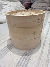 2-Tier Bamboo Steamer with Lid