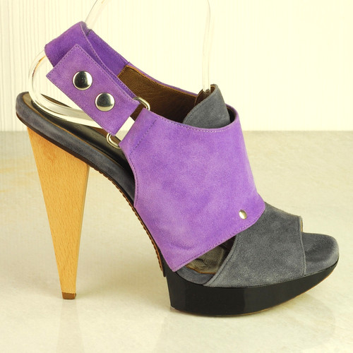 Marni purple grey suede wood - purple,