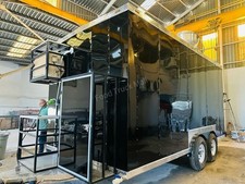 Large Black Square Food Trailer Mobile Kitchen Catering Truck Concession Van