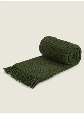 Bottle Green Chenille Throw -