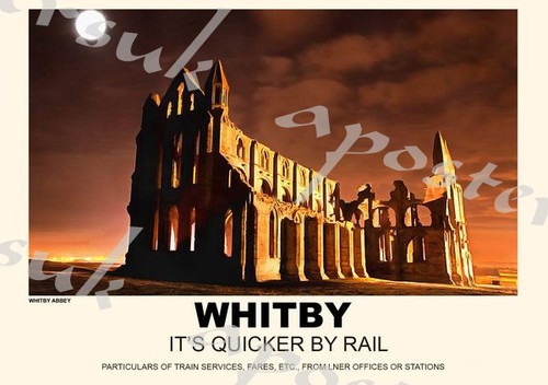 Vintage style railway - railway, poster