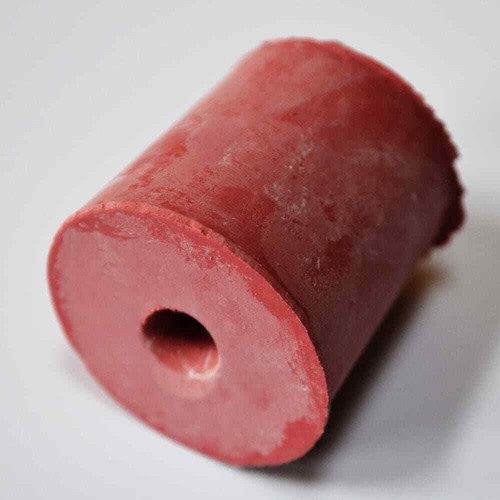 Rubber bung drilled hole for - -,