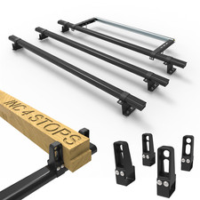 Transit Custom 2013 to 2023 Van 3 Bars Roof Rack Stops Rear Roller DM86LS+A30