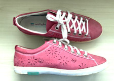 Moshulu pink nubuck leather  lace up shoes / trainers  SZ 4 / 37