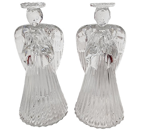 Lead crystal angel candlestick - lead,