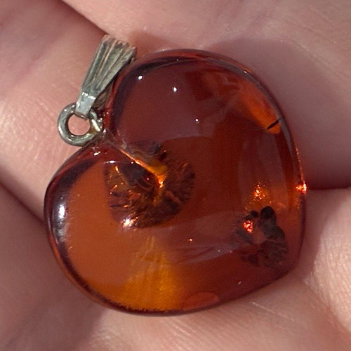 Baltic amber heart - amber, |
