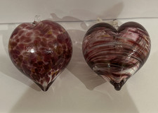 Bath Aqua Glass, Hanging Friendship Heart Art Glass 9.5cm Dated 2011 x 1+ Bauble