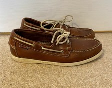 Sebago Mens UK 8.5 Brown Leather Dockside Moccasin Boat Deck Shoes Gents