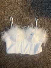 Windsor white feather corset