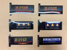 x6 Fruit Machine Note Insert Acetates, Bell Fruit, Electrocoin etc