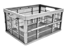 Thumbs Up 32 Litre Silver Folding Crate Collapsible Plastic Storage Box