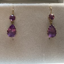 9ct Yw Gold Amethyst Drop hook