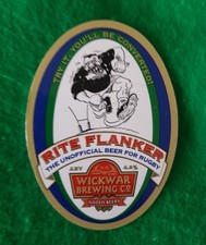 wickwar brewing co pumpclip rugby theme brewery pumpclips