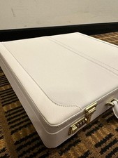 Masonic OES All White Briefcase: Order Of Eastern Star with Gold Hardware