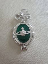 Vivienne Westwood Broach Brooch Pin Silver Tone Crystal Orb
