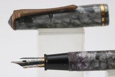 Vintage DUKE BRUNA Grey Marble Aerometric Fountain Pen, GT