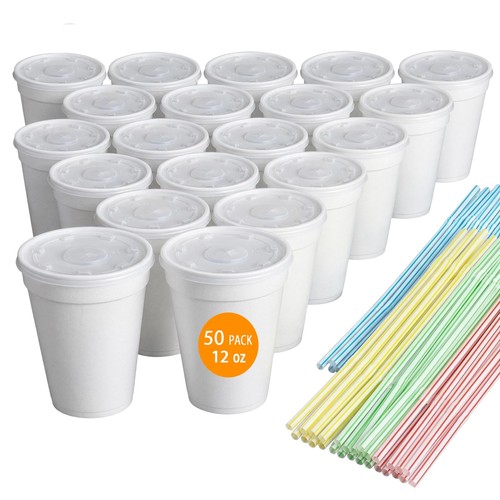 Styrofoam cups with lids - oz,